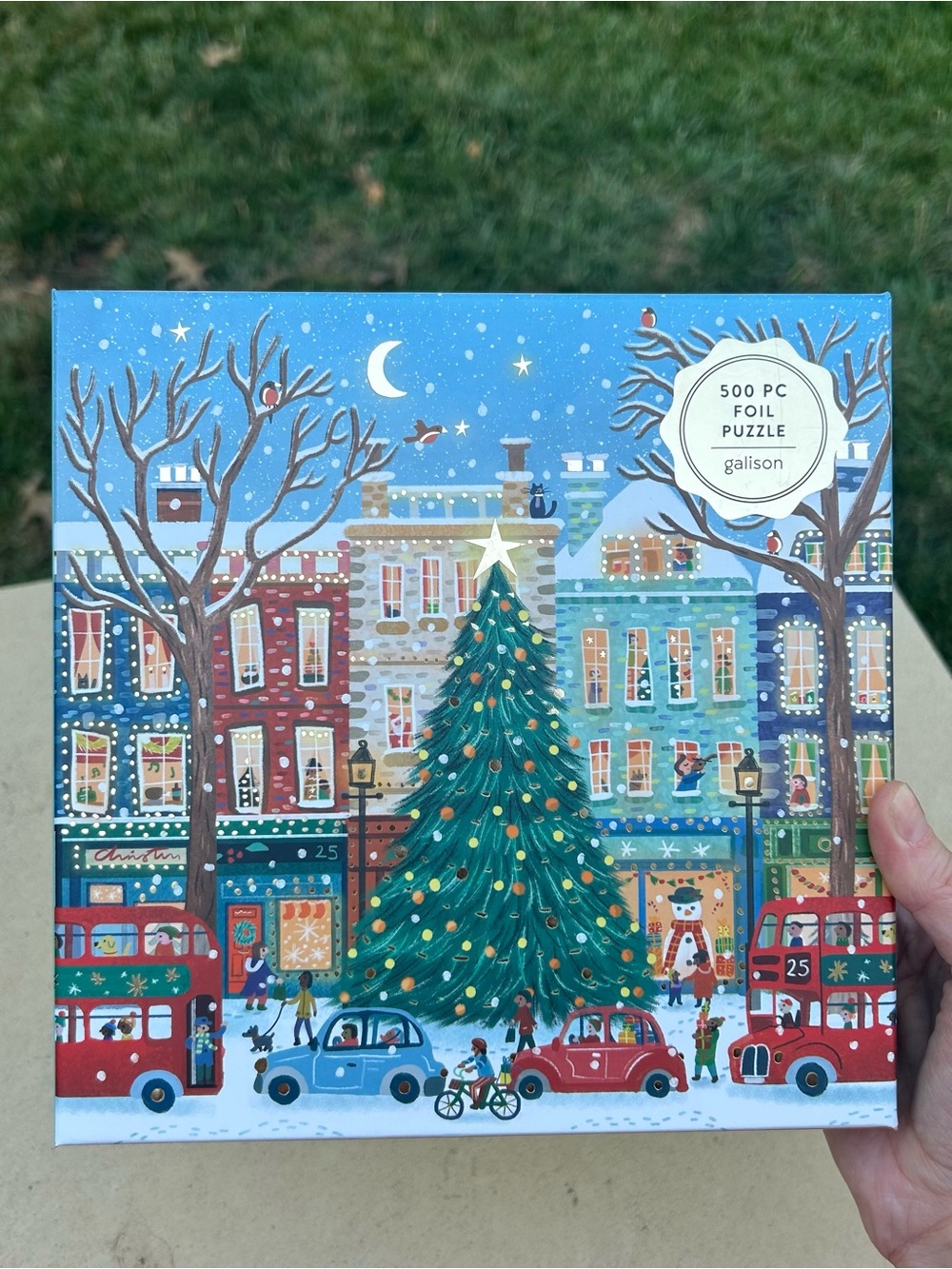 NEW Galison Tinsel City 500 PC Christmas Foil Puzzle
